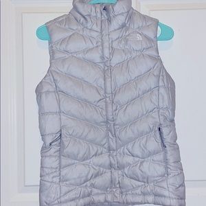 Silver/Grey North Face Vest